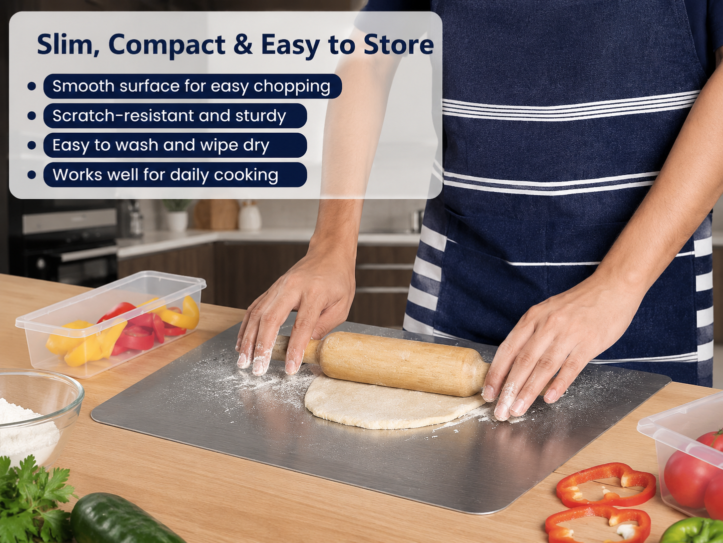 SteelGuard™ Stainless Steel Chopping Board