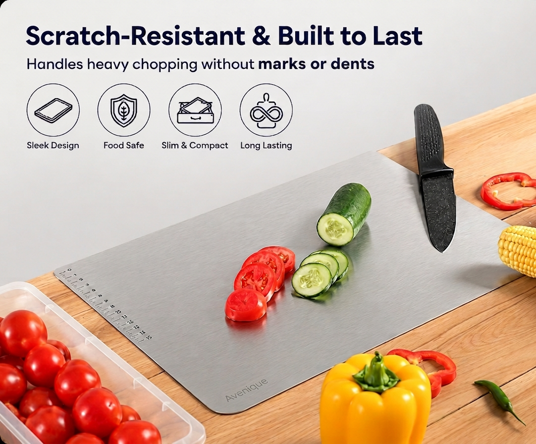 SteelGuard™ Stainless Steel Chopping Board